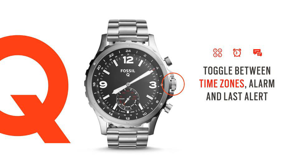 Fossil Q Men's Crewmaster Blue Silicone Strap Hybrid Smart Watch