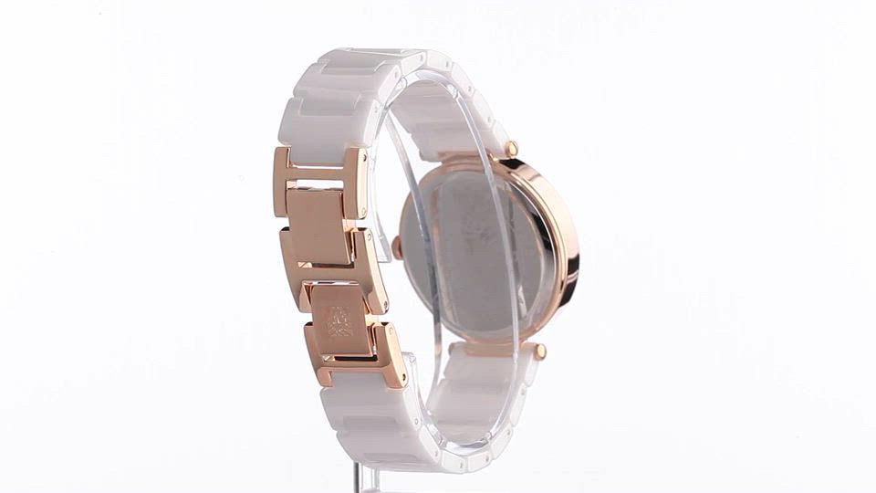 White Ceramic Bracelet Watch with Diamond Accent Dress Watch Anne Klein Women main image 4