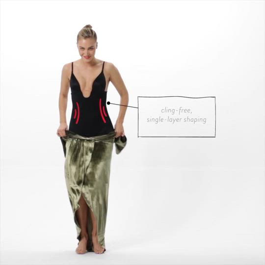 strapless open back dress SPANX Ponte Low-Back Midi Dress  Treehouse On Main