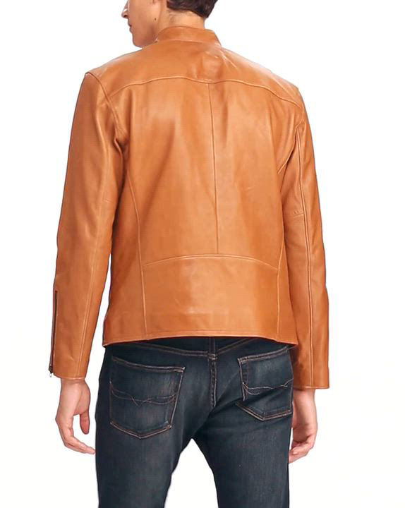 ♥️Ralph Lauren オレンジ レザージャケット Polo Ralph Lauren Men's Café Racer Leather Jacket - Macy's