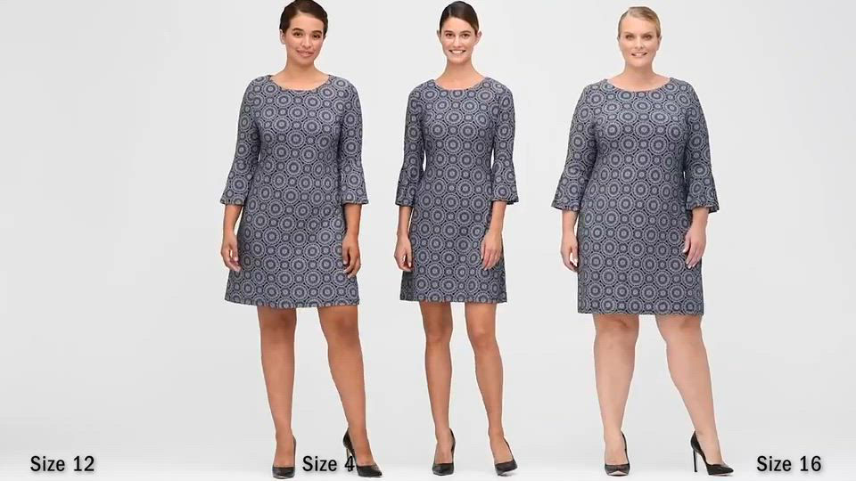 navy blue dress for baby girl Tommy Hilfiger Printed Jersey Bell Sleeve A-line Dress Black Floral Size 4P  NWT