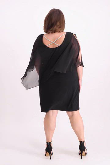 MSK Plus Size Embellished Chiffon-Overlay Dress - Macy's