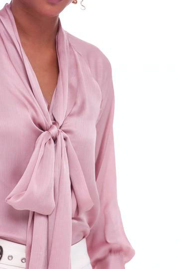 INC International Concepts INC Tie-Neck Satin Blouse
