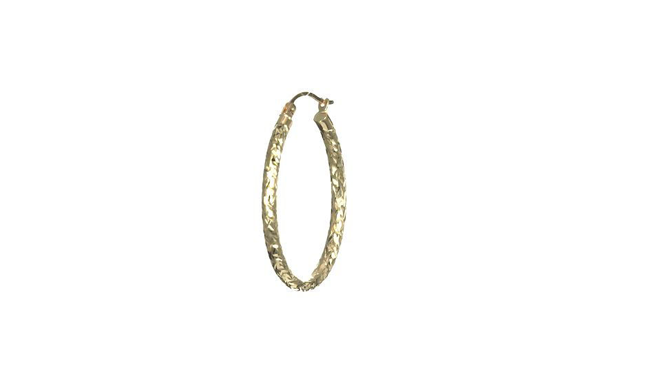 Macy's Textured Oval Hoop Earrings in 14k Gold, 1-3/8 inch