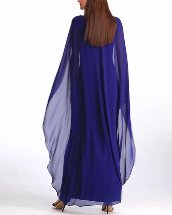 Lauren Ralph Lauren Georgette-Cape Gown - Macy's