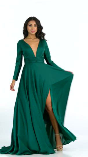 green emerald velvet dress Ieena by Mac Duggal 26434 main image 0