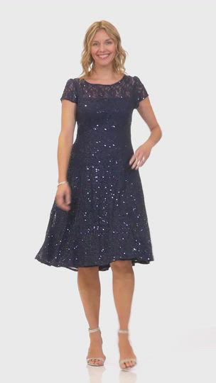 SL Fashions Women's Sequined Lace Midi Dresses - Macy's