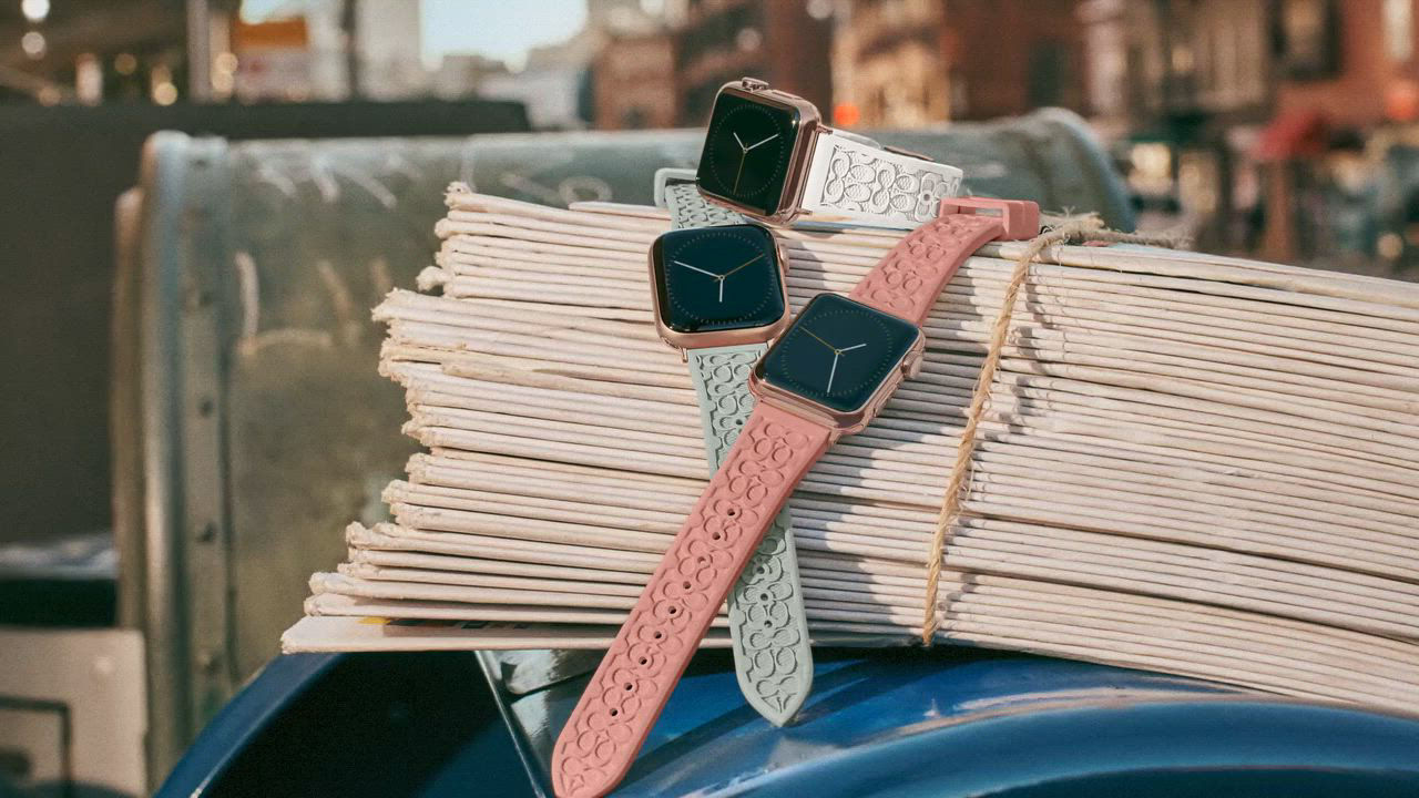 COACH Pink Rubber Apple® Watch Strap 38/40/41mm - Macy's