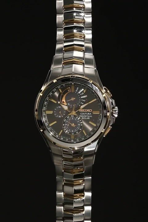 Seiko Men's Solar Chronograph Coutura Two-Tone Stainless Steel