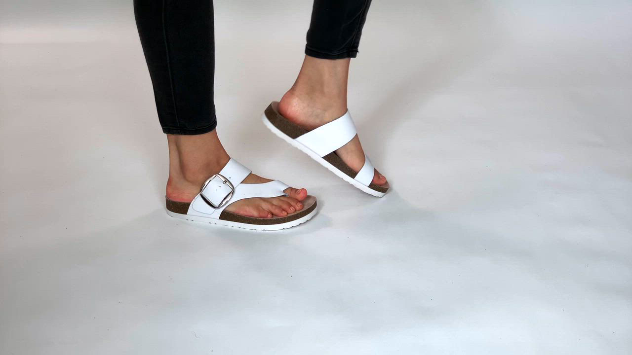 WHITE MOUNTAIN Sandali Donna Happier: Il Massimo Del Comfort Con Plantare Sagomato, Bianco/Multi/Pelle, 39 EU