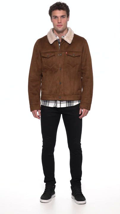 Levi's® Men's Relaxed-Fit Faux-Shearling Trucker Jacket - Macy's