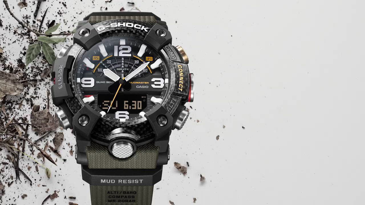 G-Shock Men's Analog-Digital Connected Mudmaster Green & Black