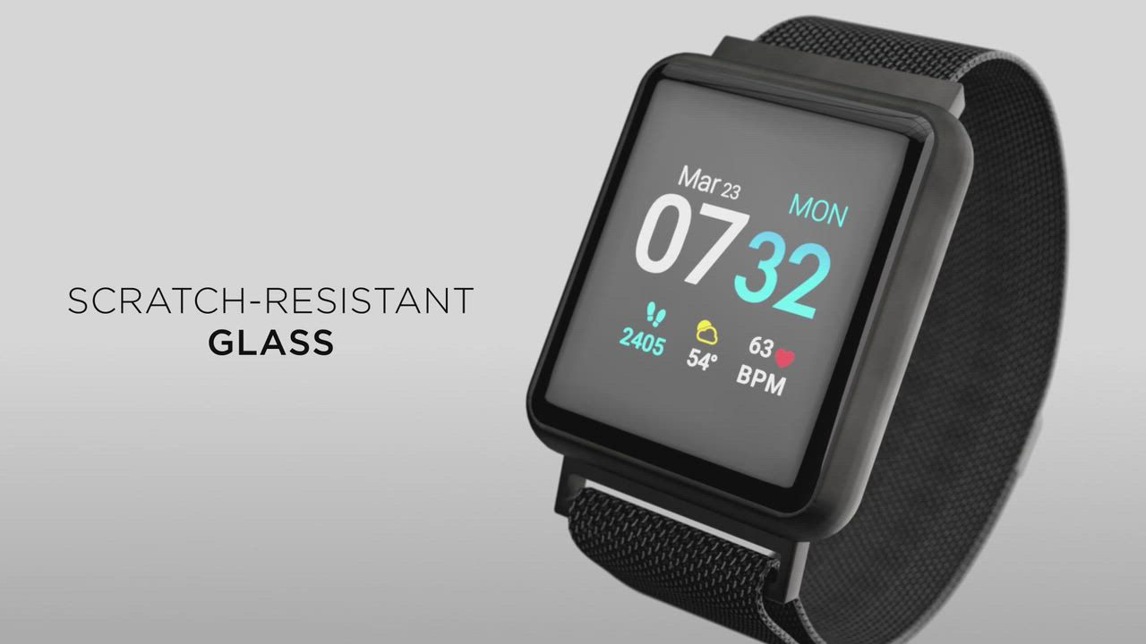 iTouch Unisex Air Black Silicone Strap Smartwatch with in