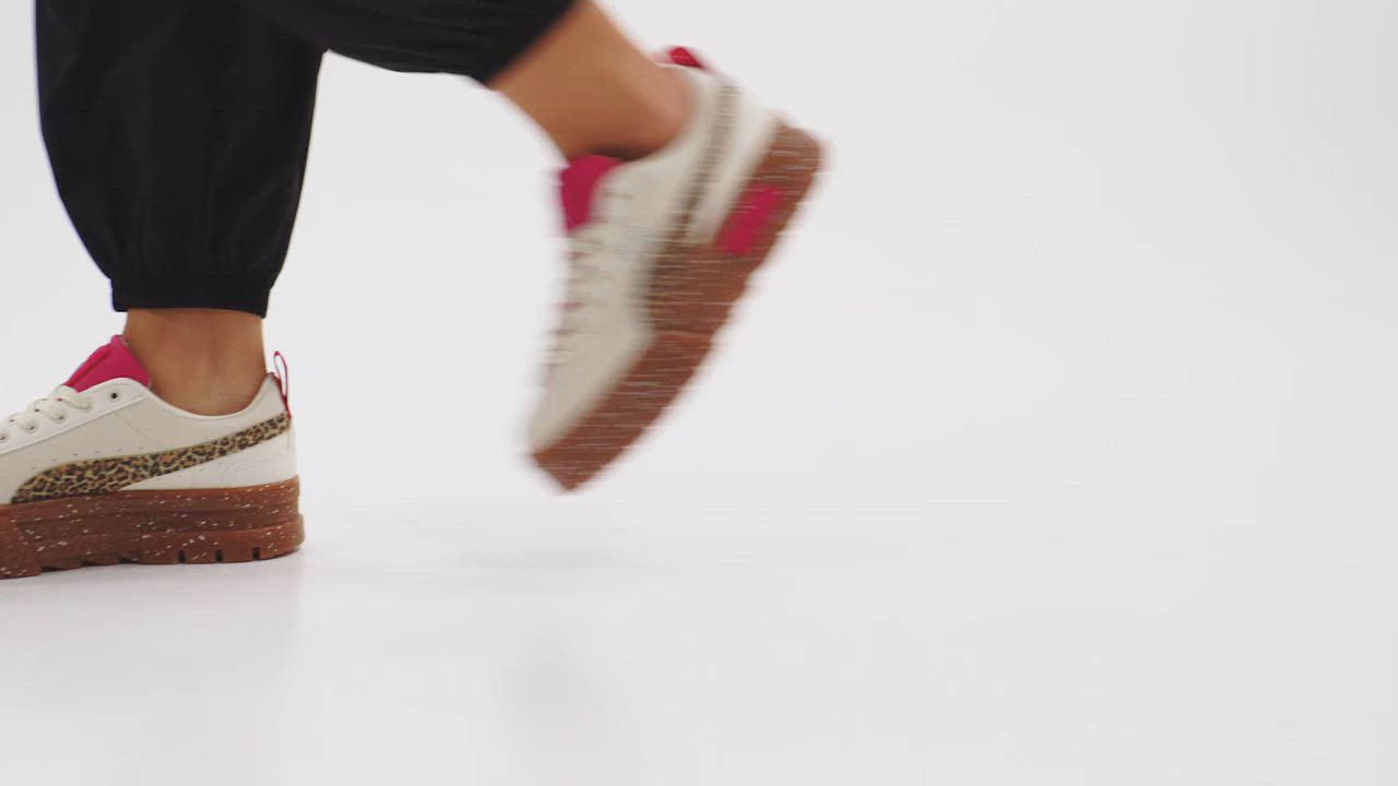 【PUMA】Mayze Animal Print 厚底 スニーカー Amazon.com | PUMA Mayze Leopard Summer Melon/Puma Team Gold