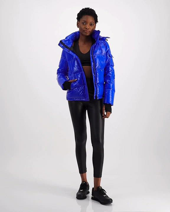 S13 Ella Lacquer Hooded Down Puffer Coat - Macy's