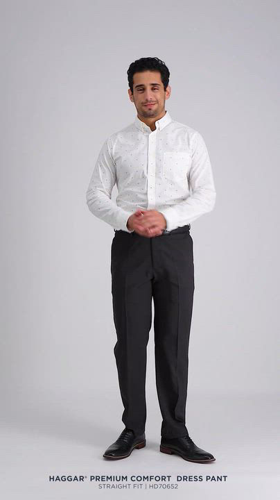 Haggar Herren Dress Pant – Comfort Straight Fit, Flat Front, Mit Stretch, Bürotauglich