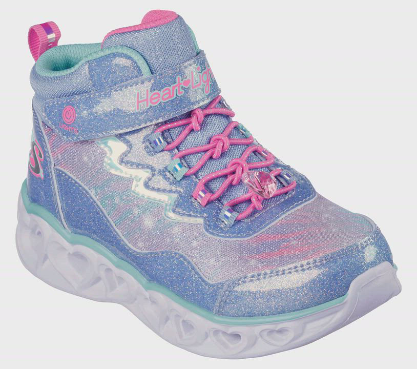Skechers Little Girls Heart Lights Light-Up Adjustable Strap