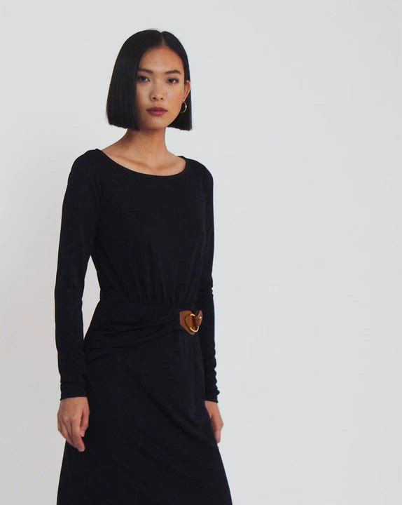 Lauren Ralph Lauren Buckle-Trim Stretch Jersey Dress - Macy's