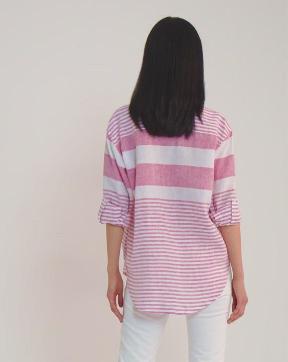 Lauren Ralph Lauren Women's Striped Oversize Linen Shirt