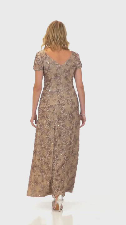 Alex Evenings Rosette A-Line Gown