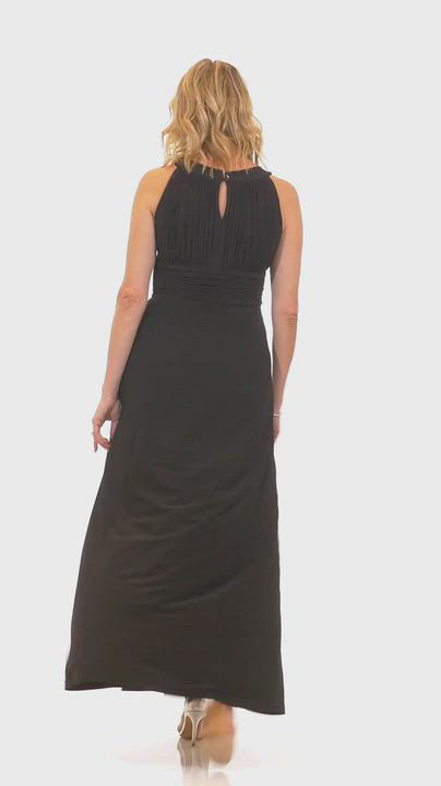 slim fit dress slacks Olympia Asymmetrical Pleated Maxi Dress main image 1