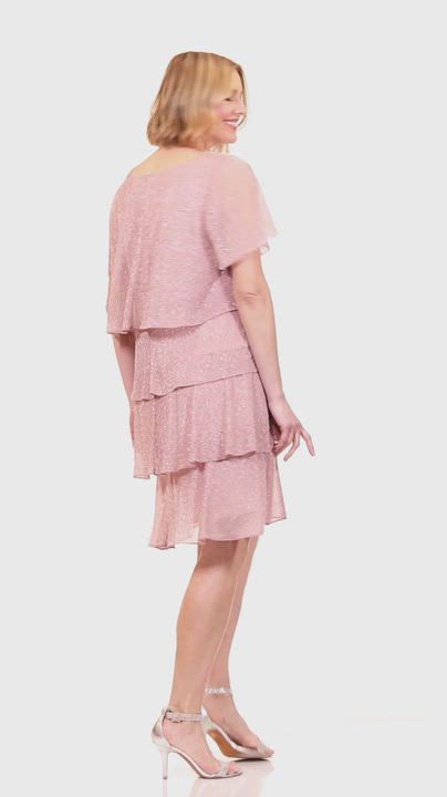 SL Fashions Women's Tiered Shimmer Shift Dress - Macy's