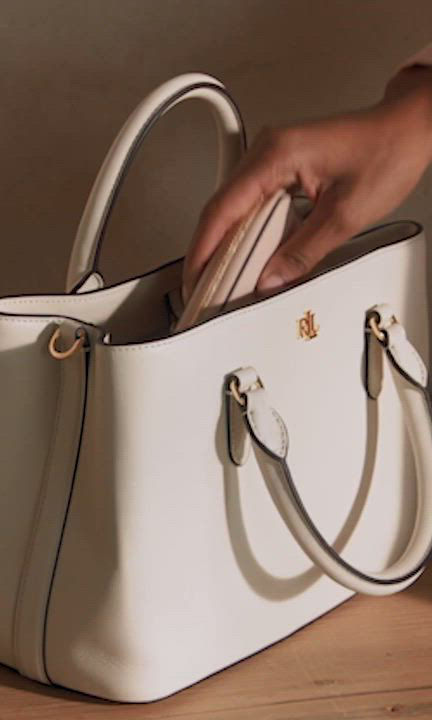 Lauren Ralph Lauren Full-Grain Leather Large Marcy Satchel Bag