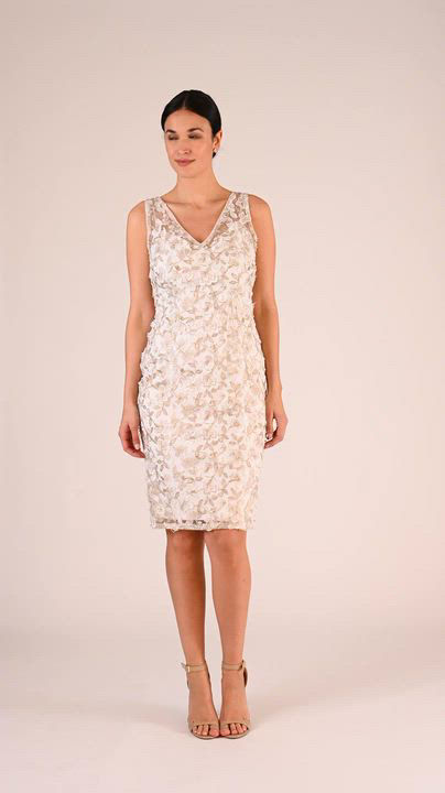 sachin and babi light blue dress Adrianna Papell Women's Floral Embroidered Sheath Dress