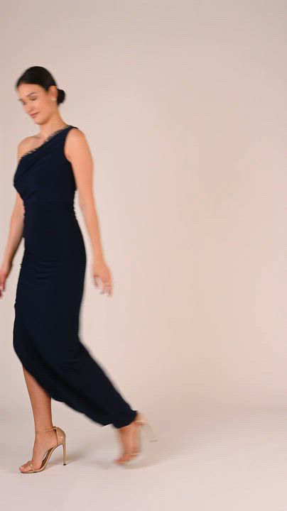 Adrianna Papell One-Shoulder Jersey Gown - Macy's