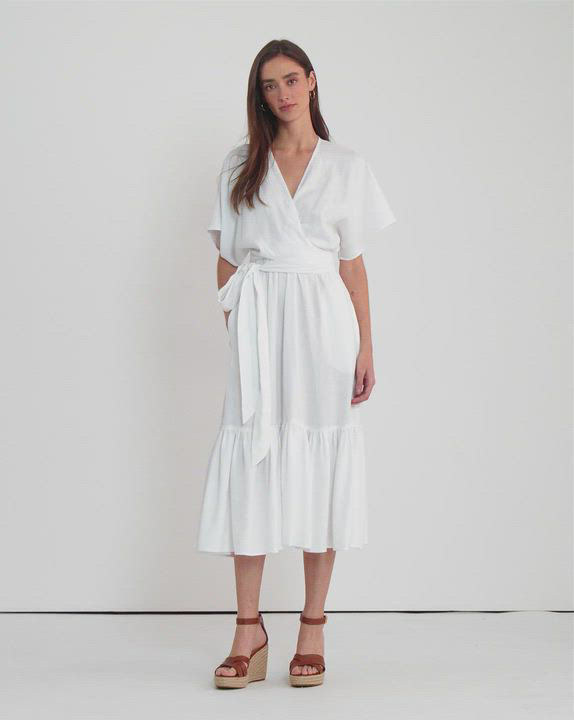 Lauren Ralph Lauren Women's Belted Linen Wrap-Style Dress