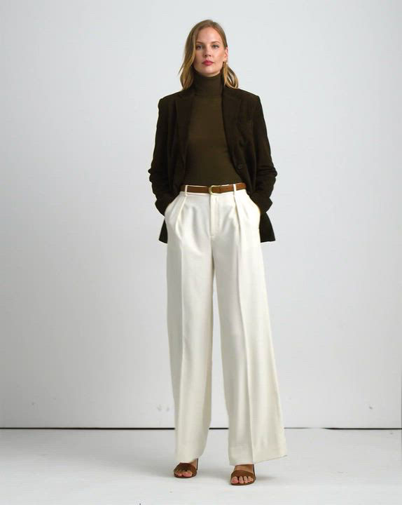 Lauren Ralph Lauren Women's Double-Faced Georgette Wide-Leg Pants