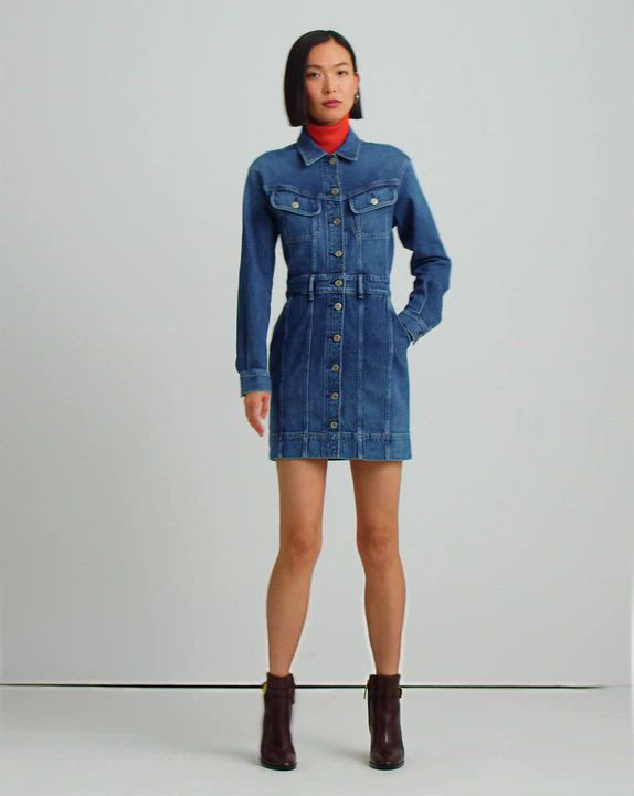 【Lauren Ralph Lauren】Denim Tie-Neck Shirtdress Lauren Ralph Lauren Women's Denim Tie-Neck Shirtdress - Macy's