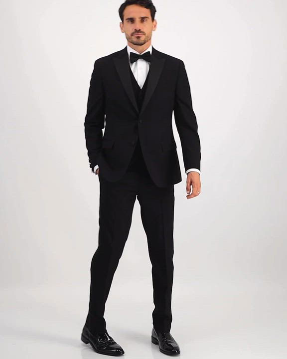 Alfani Men's Slim-Fit Stretch Tuxedo Pants - Black - Formal Pants