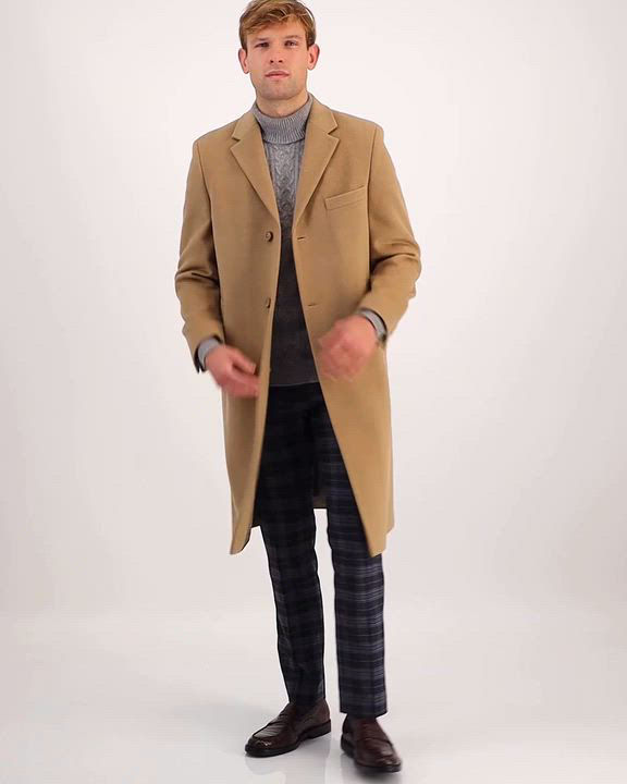 Michael Kors Men's Classic-Fit Solid Wool Blend Overcoats - Macy's