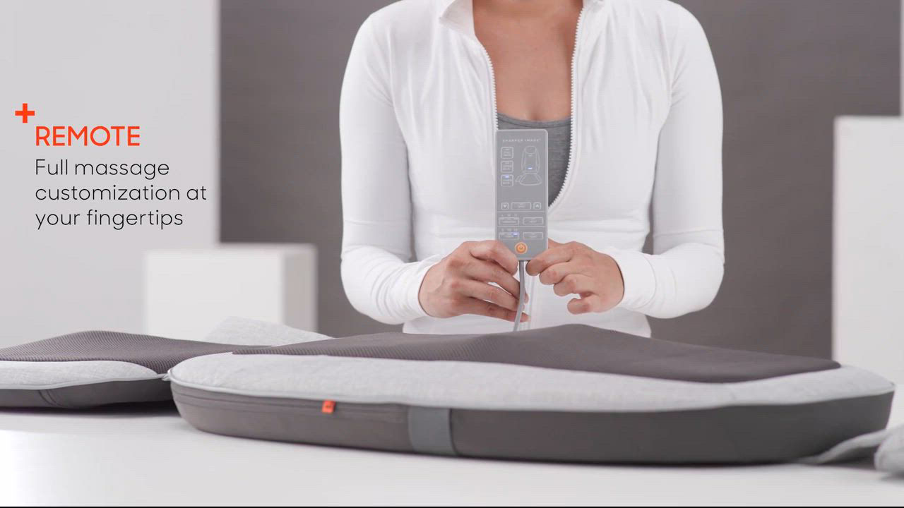 Sharper Image Massage Seat Topper 4-Node Shiatsu with Heat & Vibration
