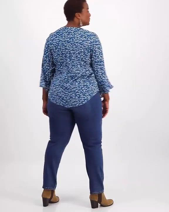 Style & Co Plus Size Printed Pintuck Blouse, Created for