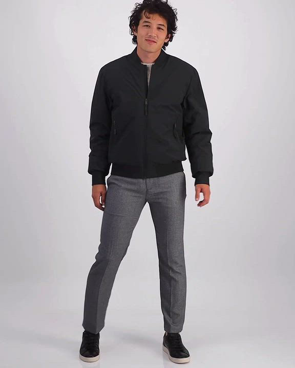 DKNY Men's Stretch Zip-Front Zip-Pocket Bomber Jacket - Macy's