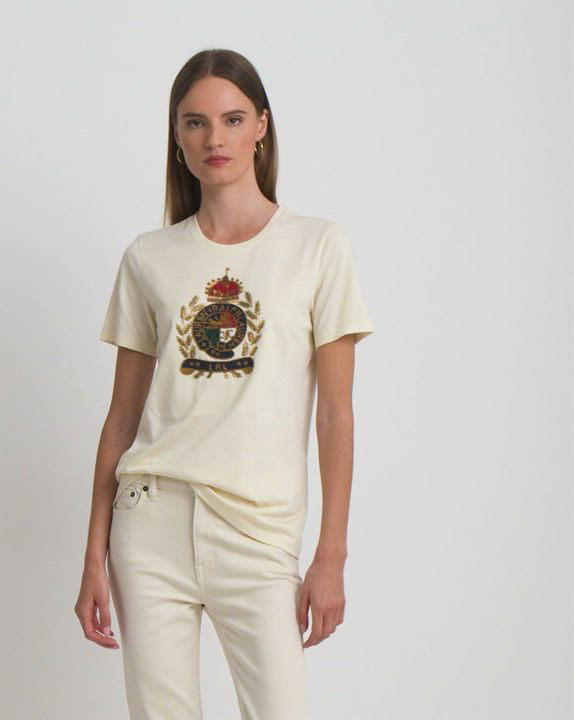 売れ筋商品|||ラルフローレン カットソー トップス レディース Plus Size Beaded-Logo Cotton Jersey Tee Birch Tan Lauren Ralph Lauren Plus Size Beaded-Logo Cotton Jersey Tee