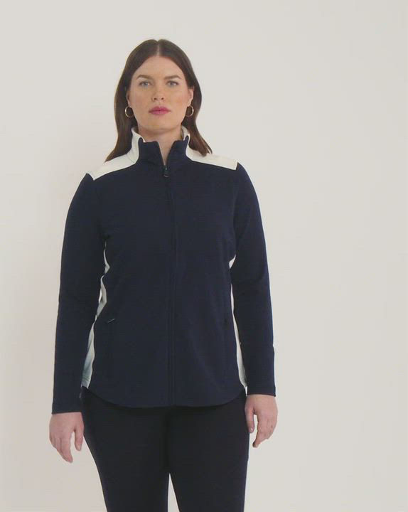 Lauren Ralph Lauren Women's Plus-Size Cotton-Blend Zip-Up Track