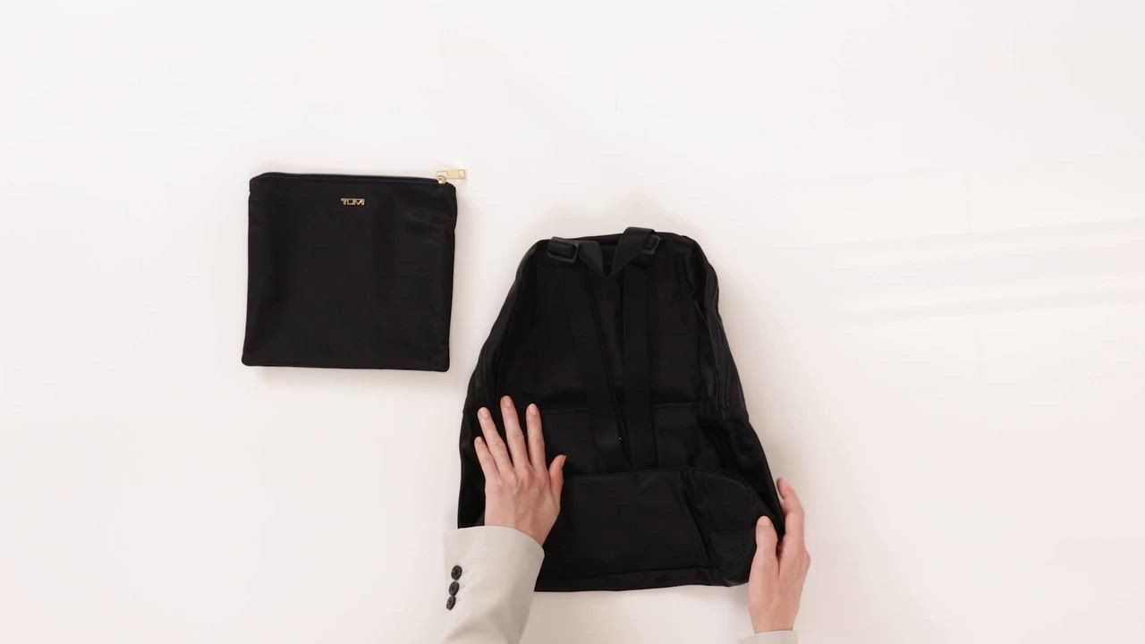 tumi - voyageur just in case backpack - black Backpack 0196623DGLD/146588 2693 Crafted from durable nylon with leather trim Backpacks for Work, Travel, &