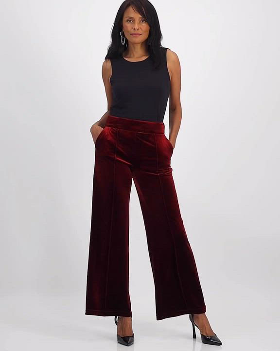 I.N.C. International Concepts Women's High-Rise Velvet Wide