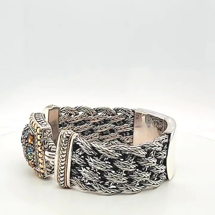 EFFY Collection EFFY® Multistone Woven Bracelet in Sterling Silver