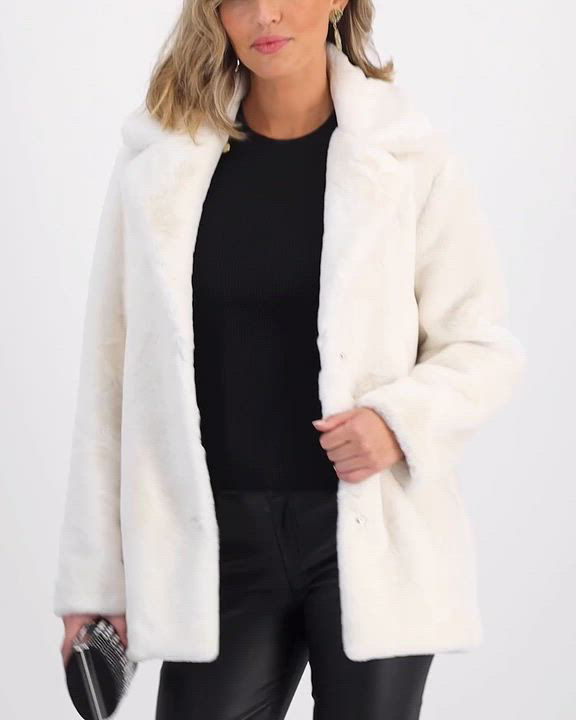 andwang アンドワン♥white mix fake fur coat andwang アンドワン♥white mix fake fur coat