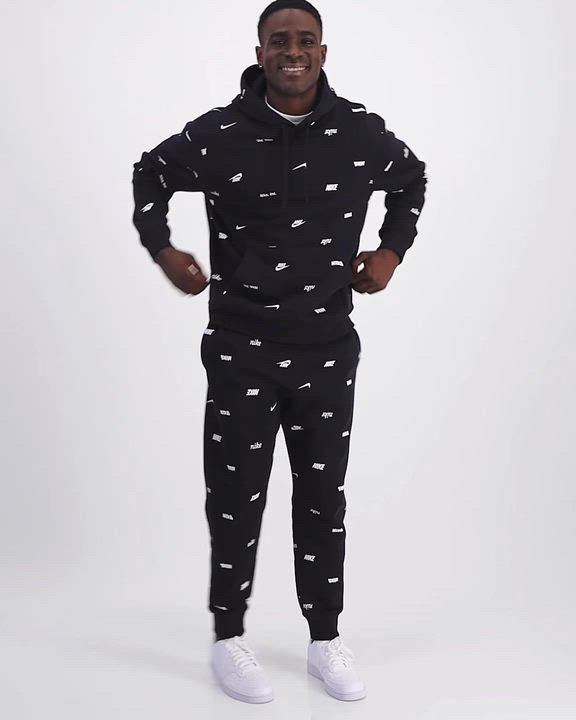 Nike Men's Club Fleece Brushed-Back Allover Print Joggers - Macy's