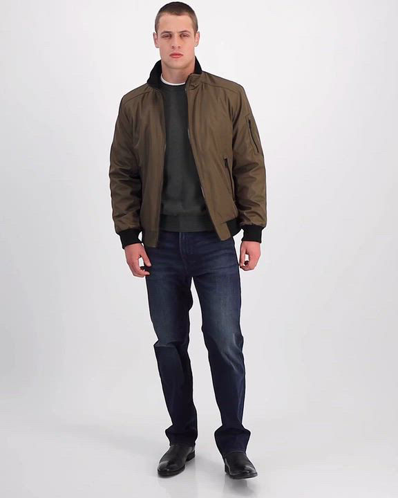 Calvin Klein Men's Classic Zip-Front Ripstop Bomber Jacket