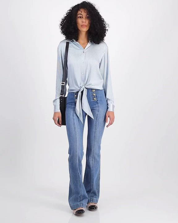 Michael Kors Women's Flared-Leg Sailor Jeans - Macy's