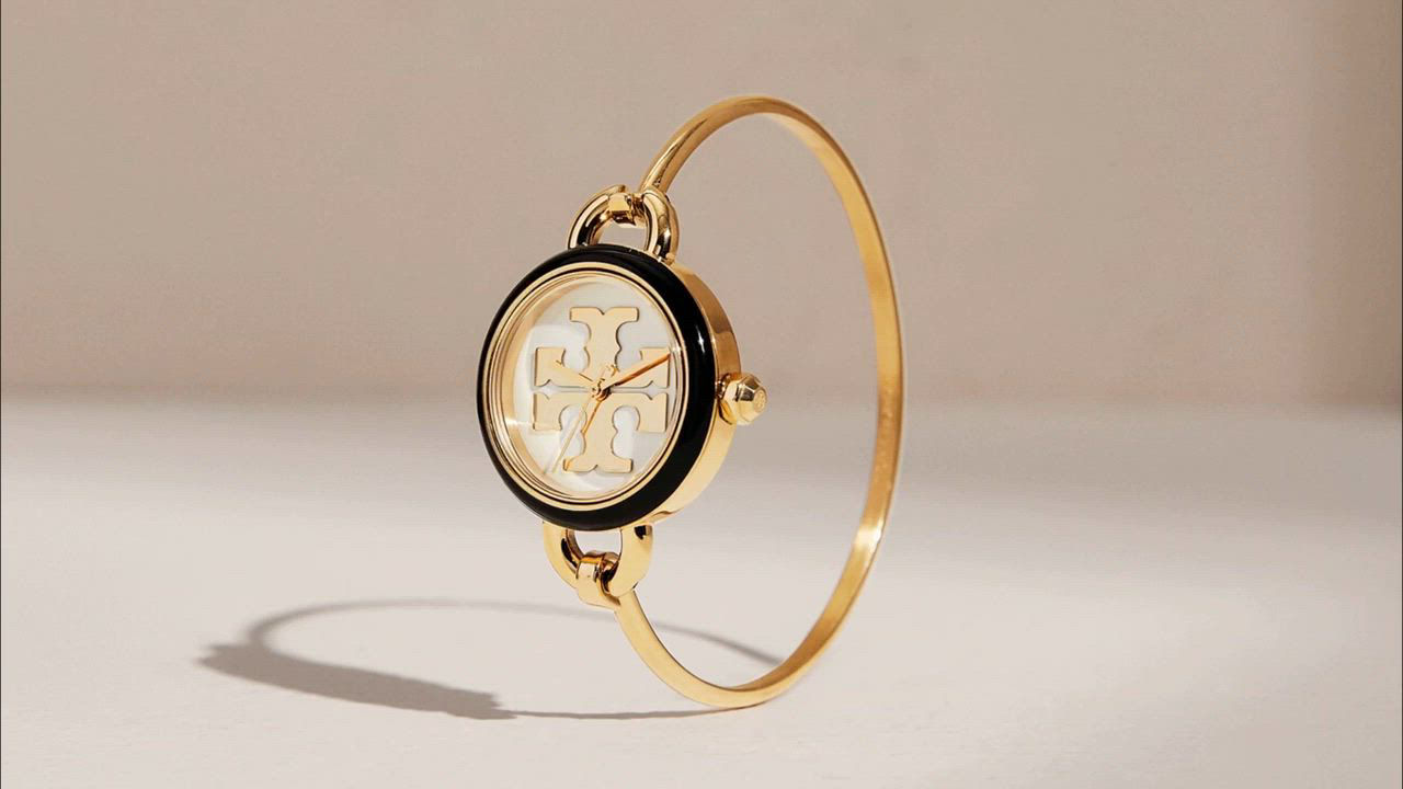Tory Burch ゴールド ブレスレットウォッチ Tory Burch Women's The Miller Gold-Tone Stainless Steel Bangle