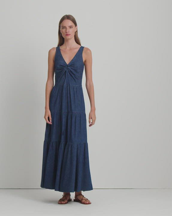 ralph lauren sleeveless denim dress Lauren Jeans Co Ralph Lauren Dress Women 14 Blue Denim Snap Front  Sleeveless Vtg