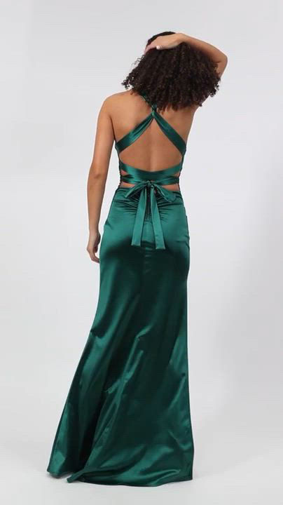 strapless open back dress Unmatched Sexy Strappy Open Back Satin Mini Dress main image 0