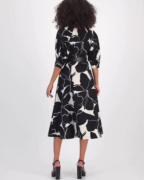 Donna Karan New York Women's Printed Faux-Leather Belt Midi